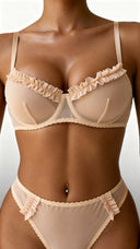 Elegant Beige Veil - Lingerie Set