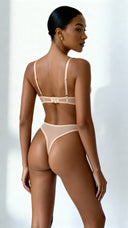 Elegant Beige Veil - Lingerie Set