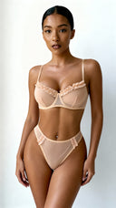 Elegant Beige Veil - Lingerie Set